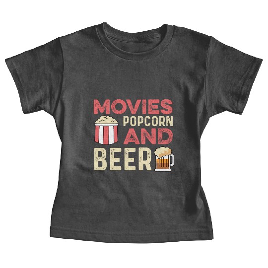 Movie Popcorn Beer Movie Critic Gift Baby Tees