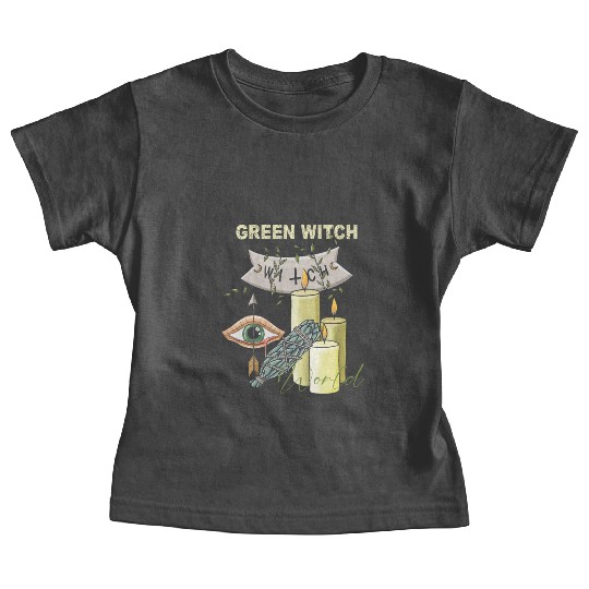 Retro Green Witch World Halloween Baby Tees