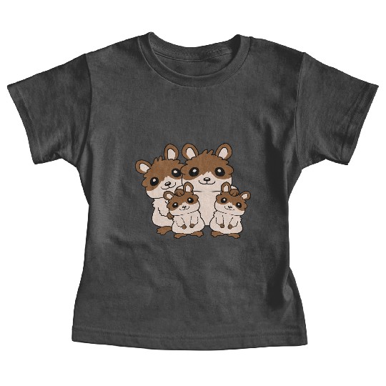 mom dad kids hamster Baby Tees