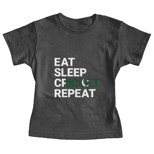 Eat Sleep Cricket Repeat PK Flag Sports Gift Baby Tees