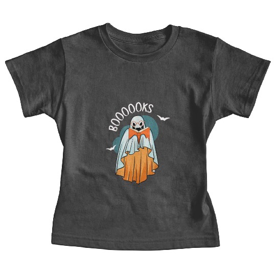 Ghost Book Reading Teacher School Funny Halloween Baby Tees