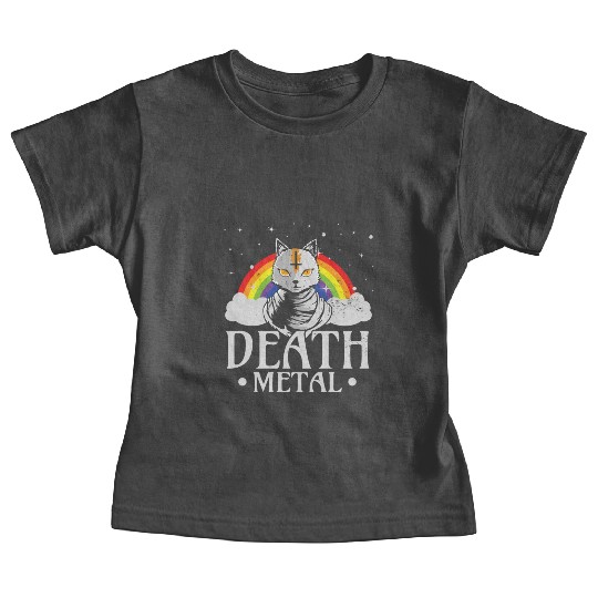 Death Metal Rock Satan Cat For Concerts Festivals Baby Tees
