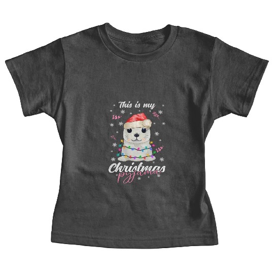 Winter Christmas Pyjama Seal Baby Tees