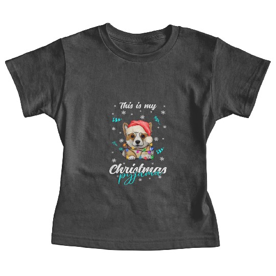 Winter Christmas Pyjama Corgi Baby Tees