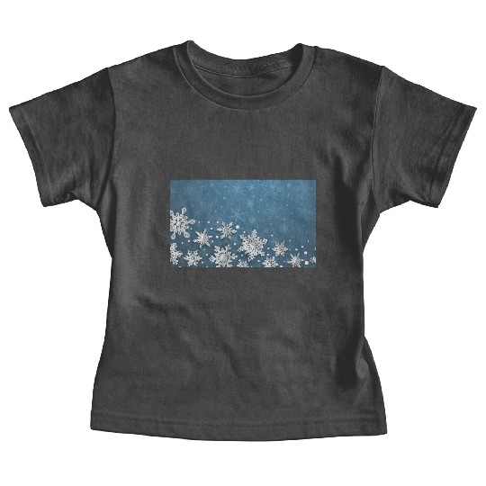 Modern Blue Snowflakes Pattern Baby Tees