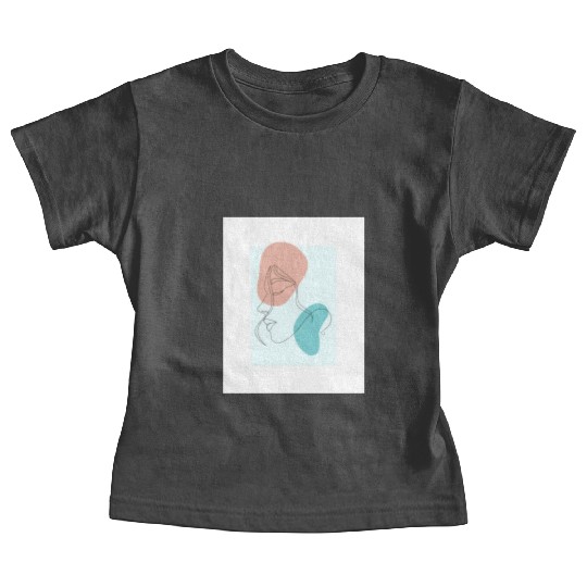 beige minimalist woman line art Baby Tees