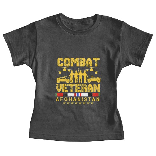 Combat Veteran Afghanistan Proud Us Baby Tees