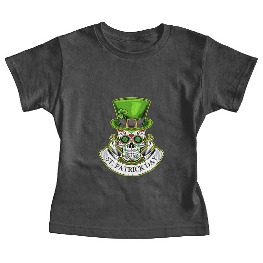 Sugar Skull | St Patrick Day | Lucky Charm Irish Baby Tees