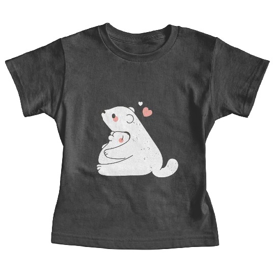 Cute Mama and Baby Bear Cub Hugging Mothers Day Baby Tees