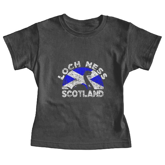 Distressed Loch Ness Monster Scotland Flag Baby Tees
