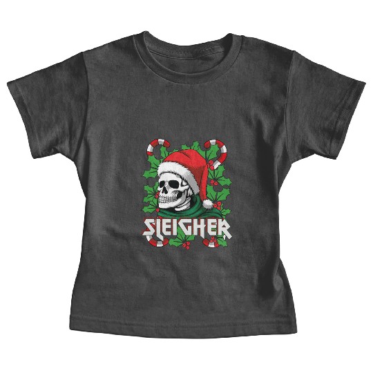 Sleigher Heavy Metal Santa Baby Tees