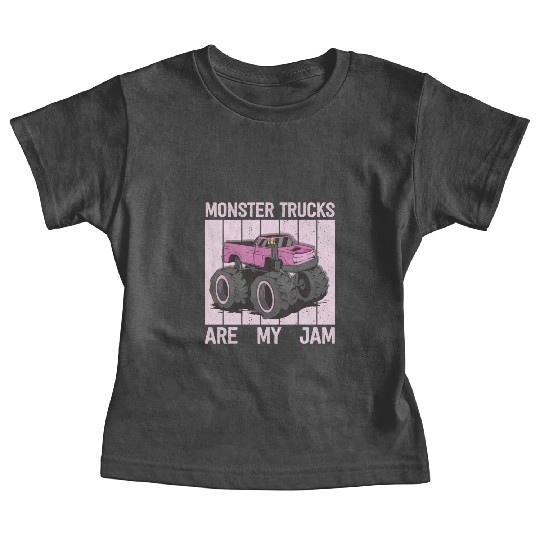 Monster Trucks Are My Jam Vintage Retro Baby Tees