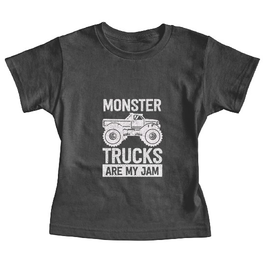 Monster Trucks Are My Jam Vintage Retro Baby Tees