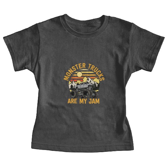 Monster Trucks Are My Jam Vintage Retro Baby Tees