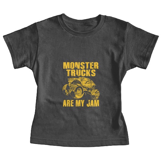 Monster Trucks Are My Jam Vintage Retro Baby Tees