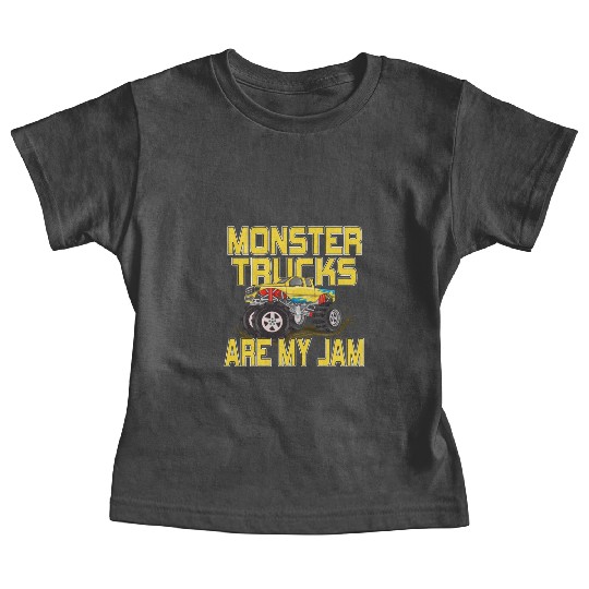 Monster Trucks Are My Jam Vintage Retro Baby Tees