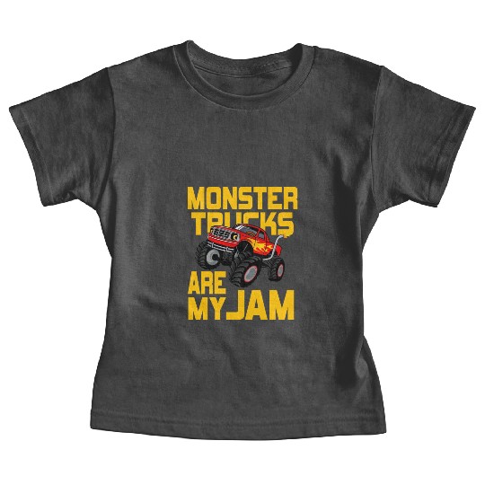 Monster Trucks Are My Jam Vintage Retro Baby Tees