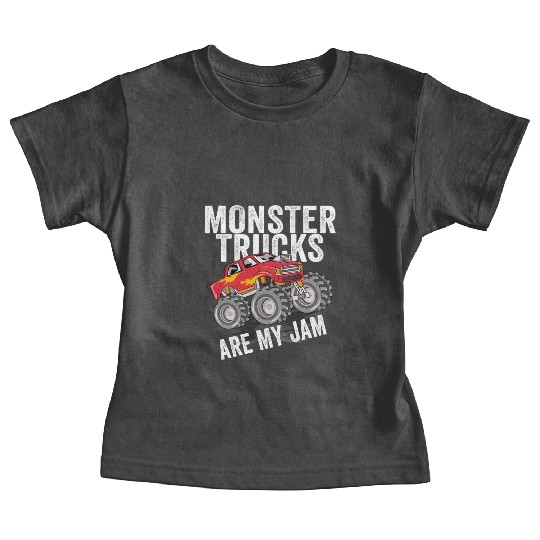 Monster Trucks Are My Jam Vintage Retro Baby Tees