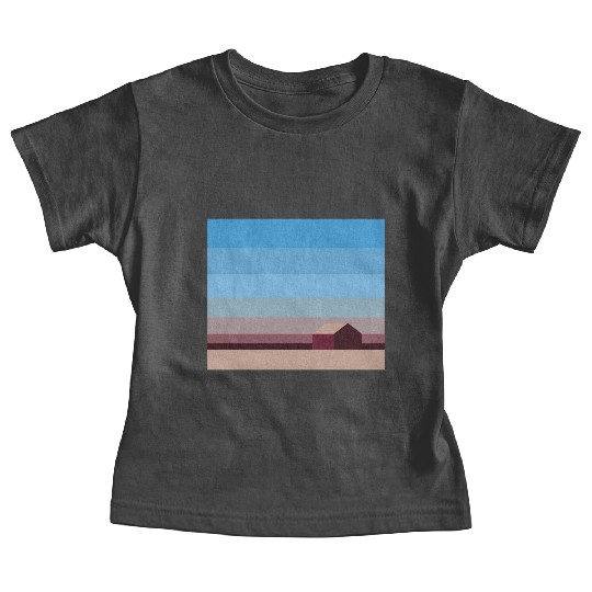 Sunset House Minimalist Abstract Art Landscape Baby Tees