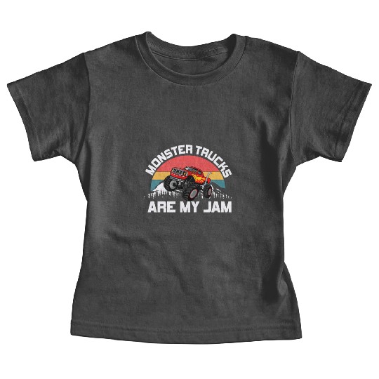 Monster Trucks Are My Jam Vintage Retro Baby Tees