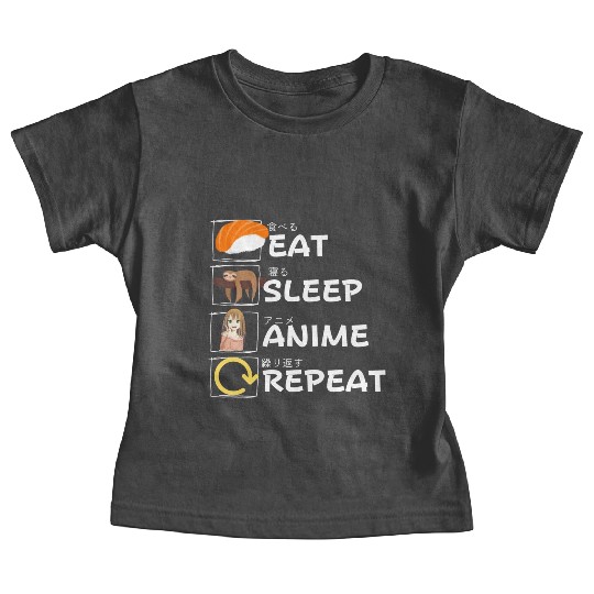 Eat Sleep Anime Repeat Baby Tees, Anime Manga