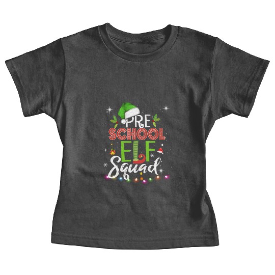 Elf Squad Pre School Christmas Teacher Baby Tees