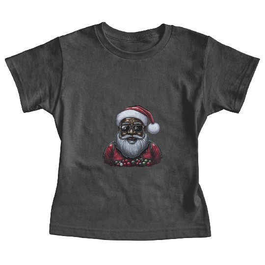 Black Santa, African American Santa Claus Baby Tees
