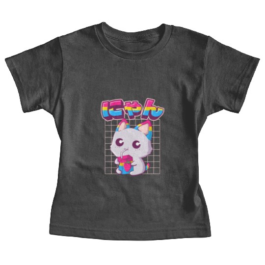 Pansexual Pride Kawaii Cat Strawberry Milk Pansexu Baby Tees