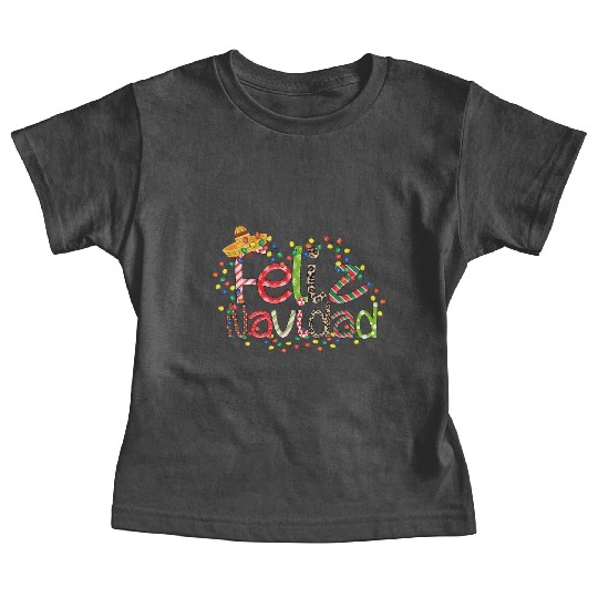 Feliz Navidad Song Christmas Merry Christmas Baby Tees