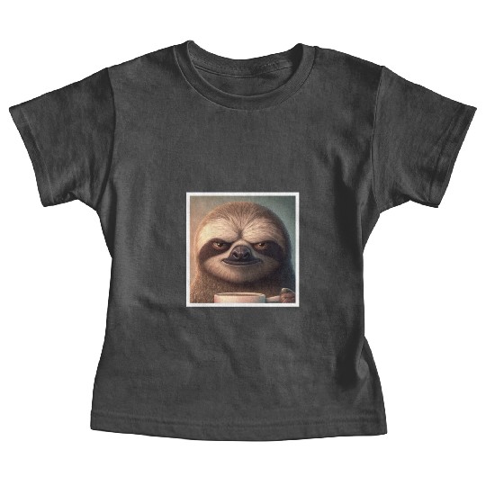 3d Sloth grumpy Coffee I hate people good morning Baby Tees