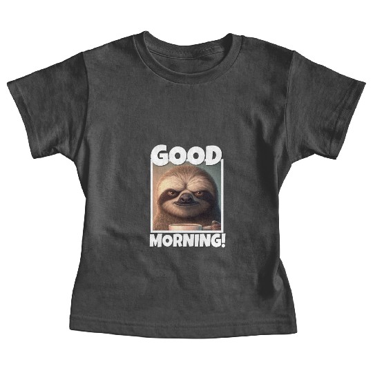 3d Sloth grumpy Coffee I hate people good morning Baby Tees