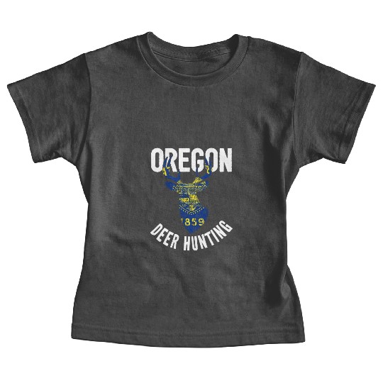 Oregon Deer Hunting Buck Stag Hunter Baby Tees