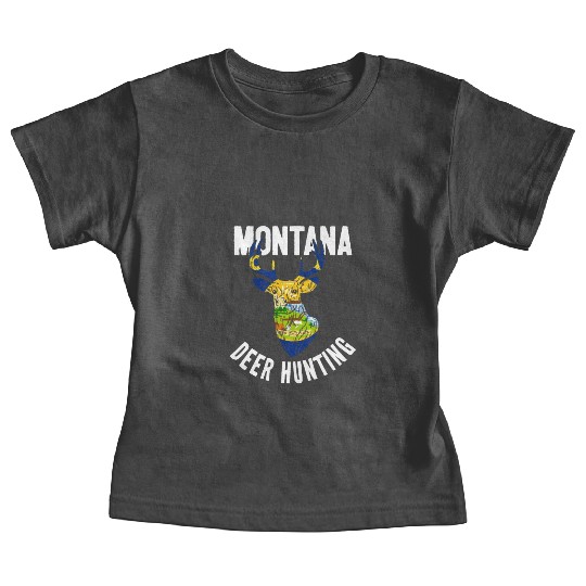 Montana Deer Hunting Buck Stag Hunter Baby Tees