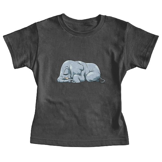 Cute Sleeping Elephant for a Elephant Lover Baby Tees