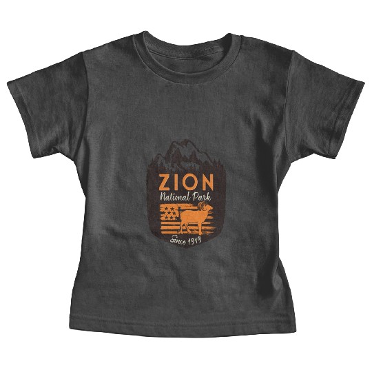 Zion National Park US Flag Bighorn Sheep Baby Tees
