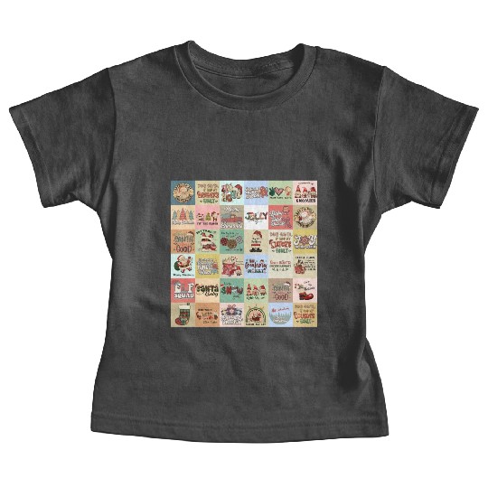 Christmas Patchwork Vintage Pattern Baby Tees