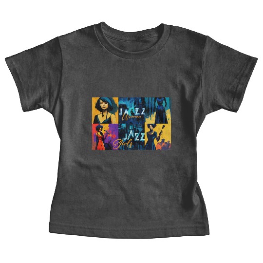 Jazz girls, jazz painting with beautiful girls, in Baby Tees