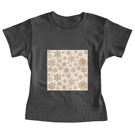 Beige Snowflakes Christmas Pattern Baby Tees