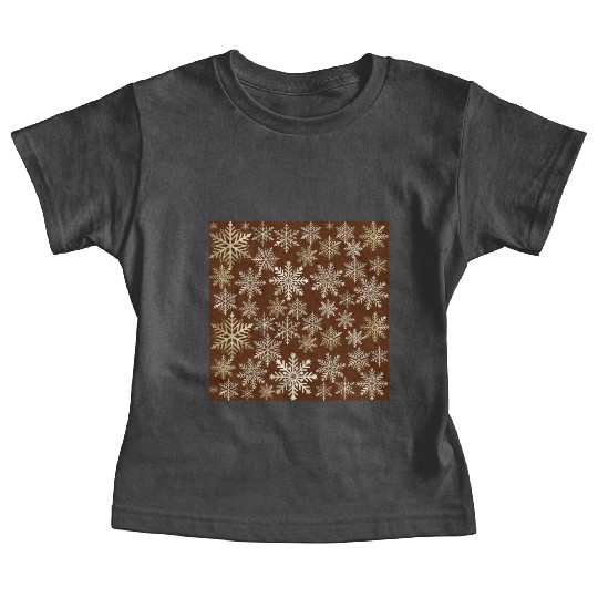 Beige Snowflakes Christmas Pattern Baby Tees