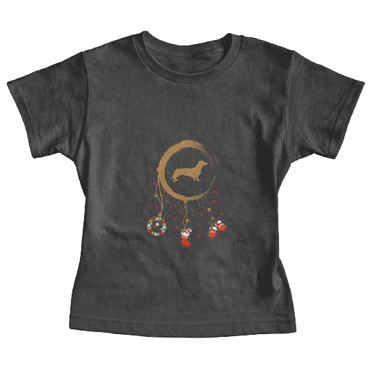 dog dreamcatcher Christmas Dachshund Baby Tees
