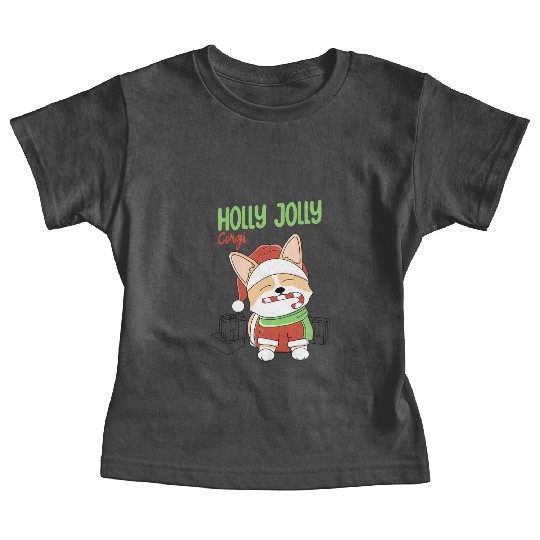 Holly Jolly Corgi Baby Tees