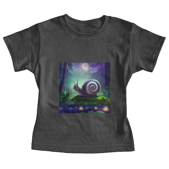Spiral Moongazing Snail Ombre Aqua Lavender sky Baby Tees