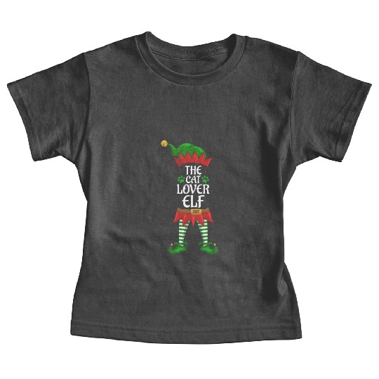 Cat Lover Elf Family Matching Christmas Party Baby Tees