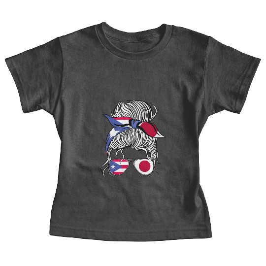 Puerto Rico Flag Japan Grown Women Girl Country Baby Tees