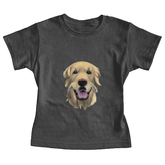 Beautiful Golden Retriever Illustration Baby Tees