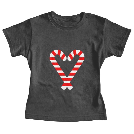 Candy Canes Heart Hearts Christmas Winter Baby Tees