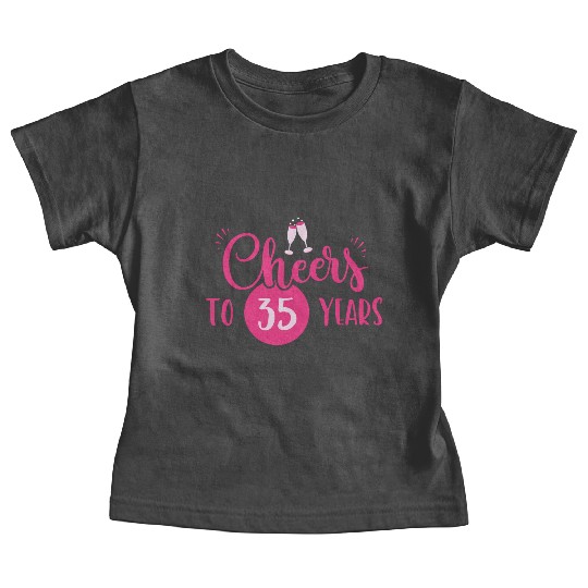 35th Birthday Cheers Chic Pink Gift Idea Baby Tees