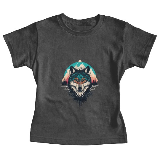 Geometric Wolf Baby Tees