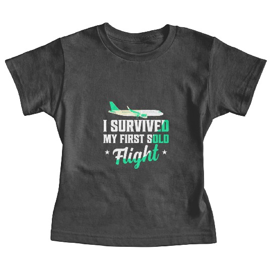 I Survived My First Solo Flight Pilot Baby Tees