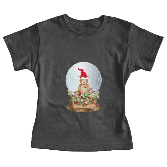 beautiful nostalgic snow globe with teddy bear Baby Tees